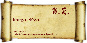 Warga Róza névjegykártya